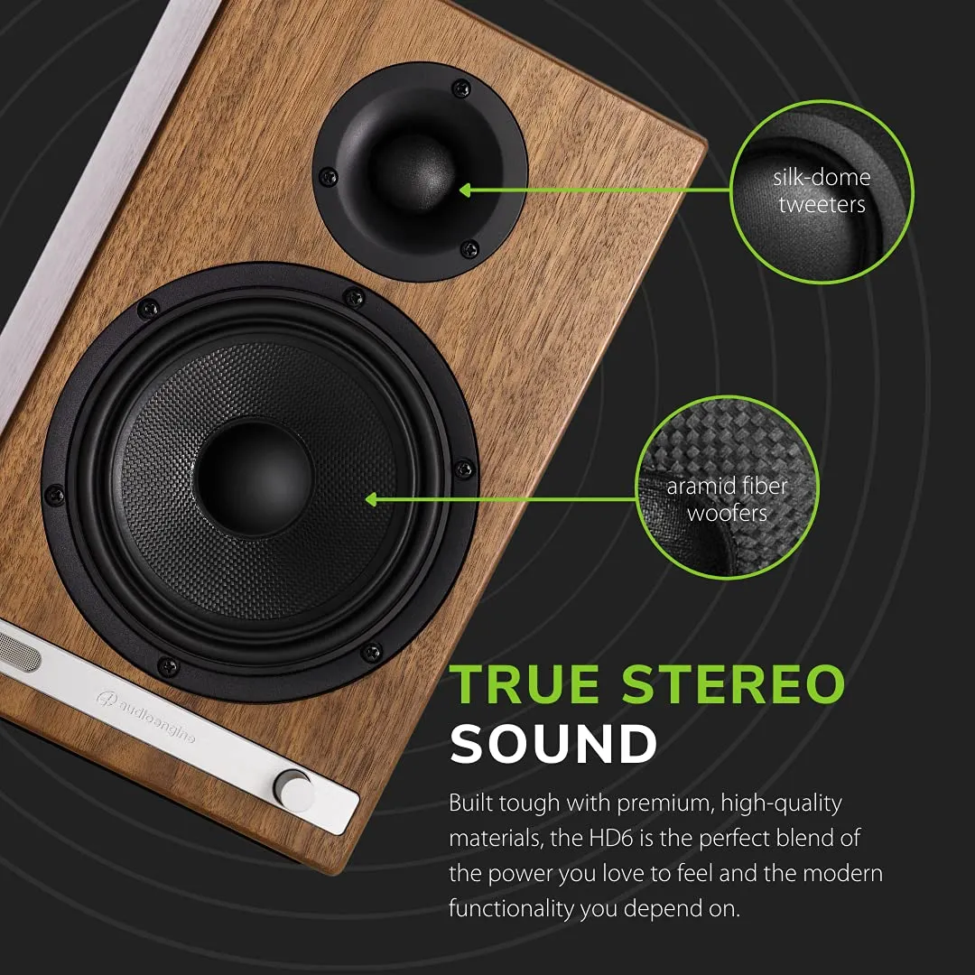 Audioengine HD6 diffusori wireless marrone 24-bit Bluetooth