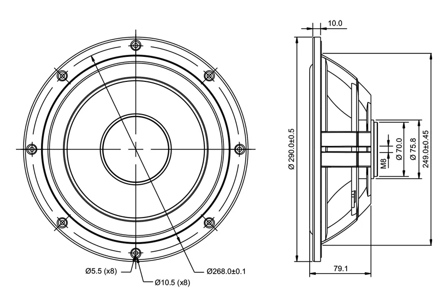 SB Acoustics SB29NRX2-00 radiatore passivo 10 poll