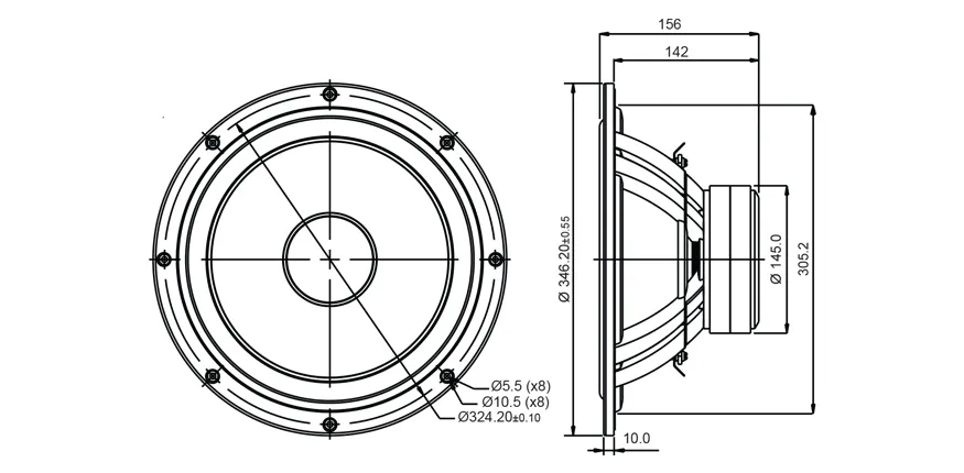 SB Acoustics SB34NRX75-6 woofer 12" Norex 6 ohm