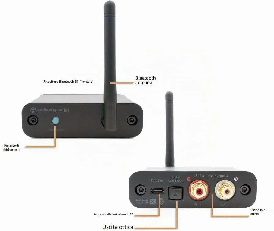 Audioengine B1 ricevitore Bluetooth aptX HD 30m