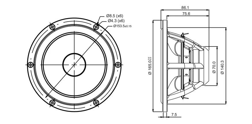 SB Acoustics Satori MR16P-4 midrange 6,5" 4 ohm carta