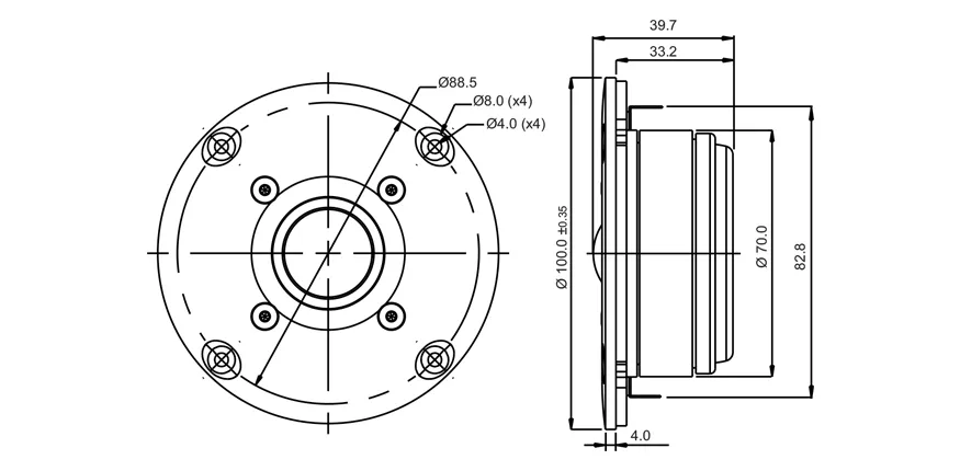 SB Acoustics SB26STC-C000-4 Tweeter Cupola Tessuto