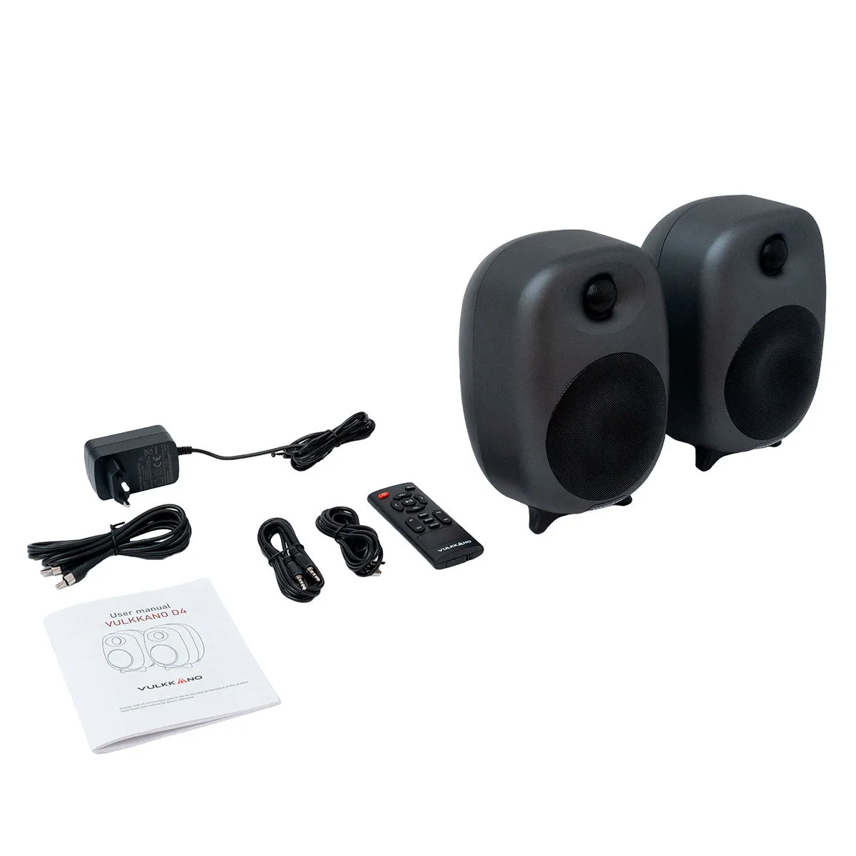 Vulkkano D4 Diffusori Attivi da Tavolo Neri 80W
