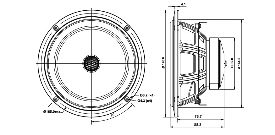 SB Acoustics SB16PFCR25-4-COAX coassiale 6" carta 4 ohm