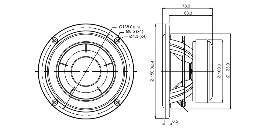 SB Acoustics SB15CAC30-8 midwoofer 5 pollici ceramica