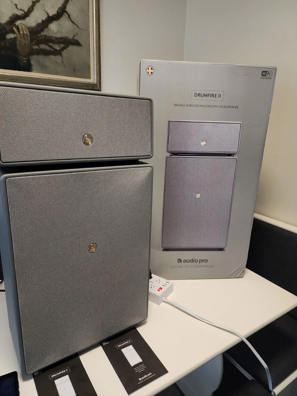Audio Pro Drumfire II Cassa WiFi Bianco Seta Multiroom