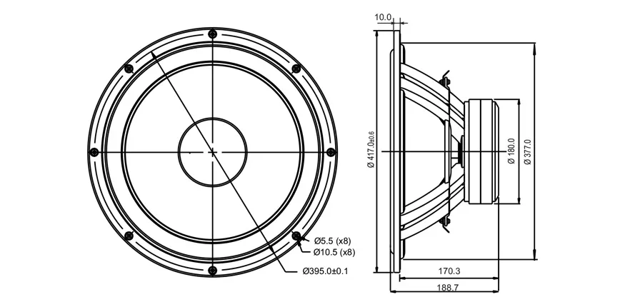 SB Acoustics SB42FHCL75-6 subwoofer 15" 6 ohm