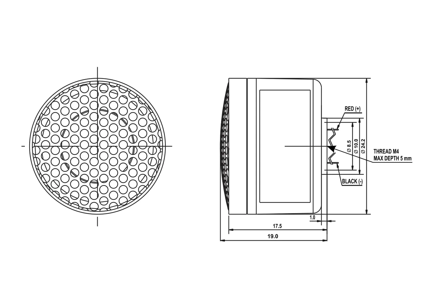 SB Acoustics SB14ST-C000-4 Tweeter Cupola Tessuto 4 Ohm