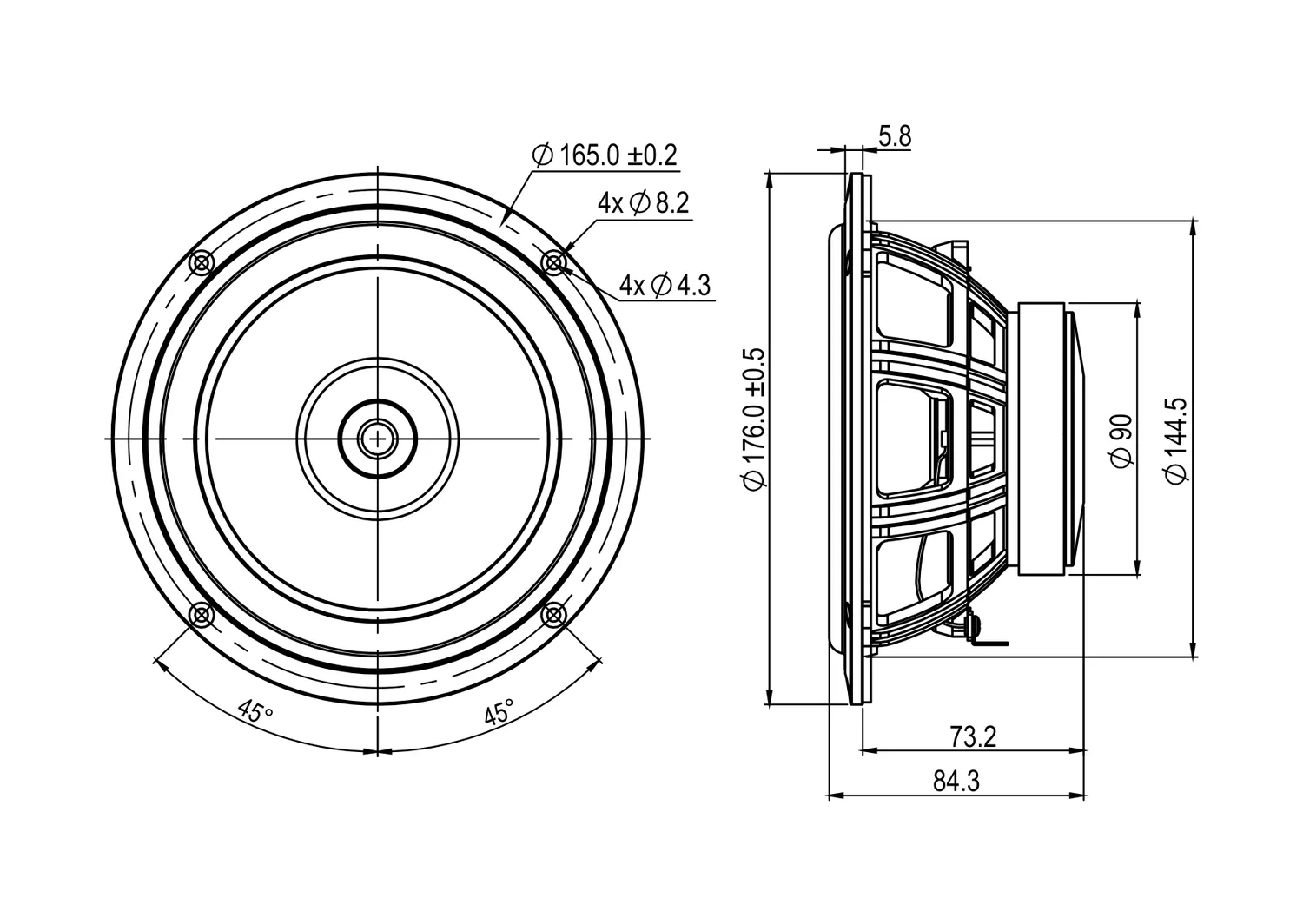 SB Acoustics SB16FRPC25-7 full range 6" carta