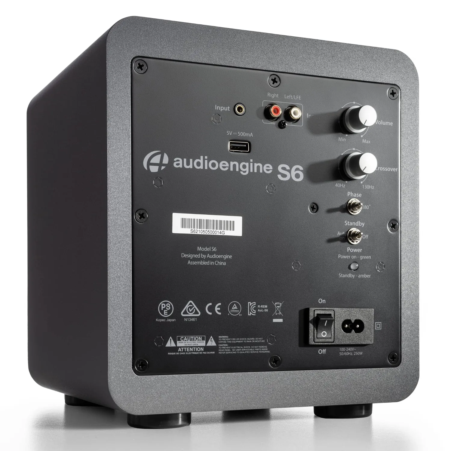 Audioengine S6 subwoofer attivo grigio 210W