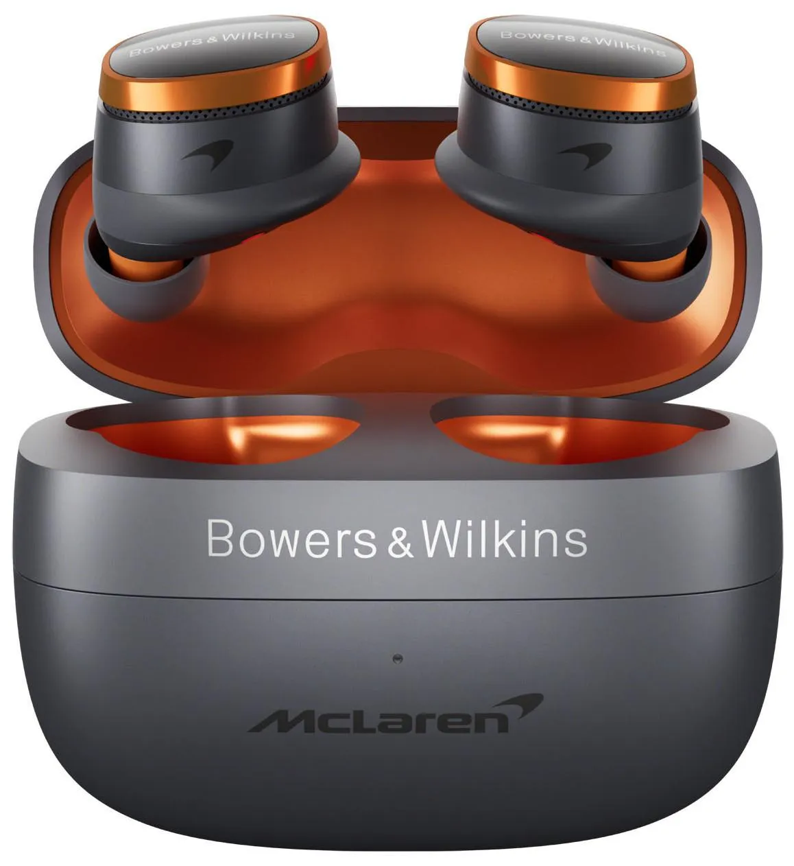 B&W Pi8 McLaren cuffie true wireless arancione