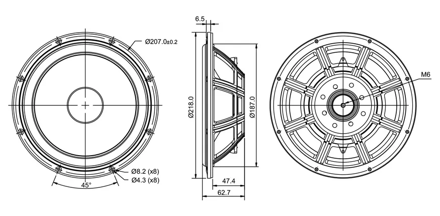 SB Acoustics SB20PFCR-00 radiatore passivo 20cm carta