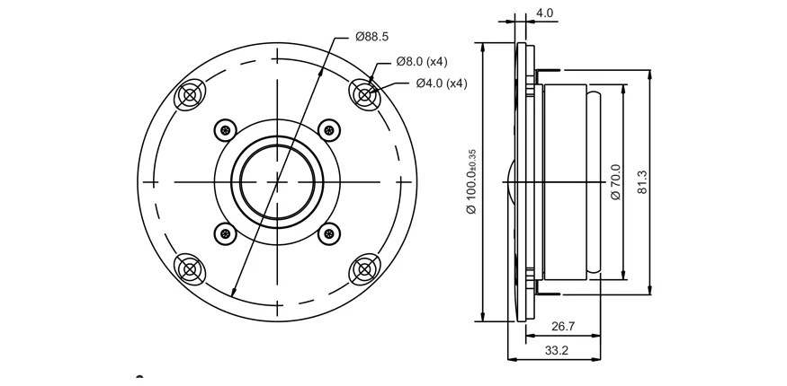 SB Acoustics SB26ST-C000-5 tweeter cupola tessuto