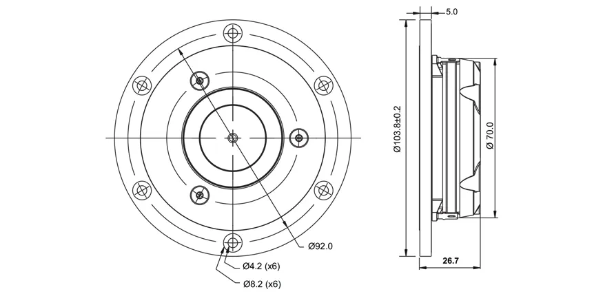 SB Acoustics Satori TW29RN tweeter cupola tessuto