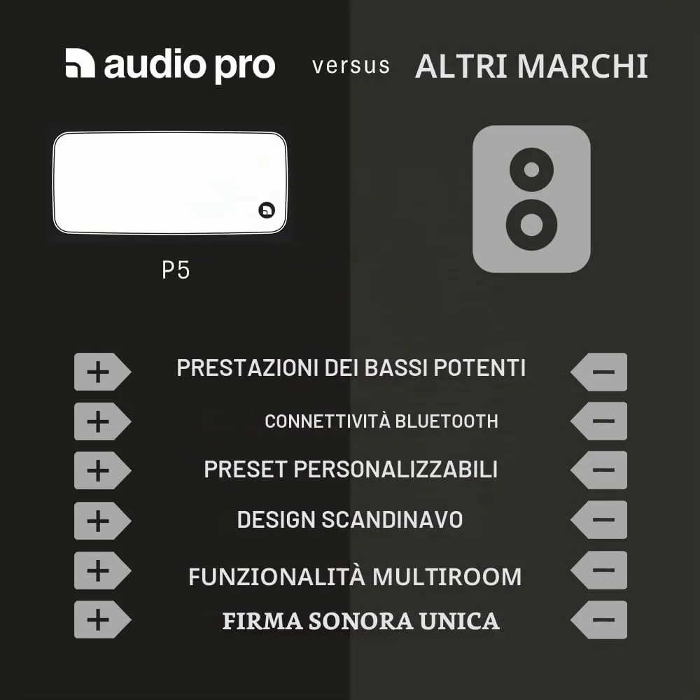 Audio Pro P5 cassa Bluetooth portatile nera IPX4