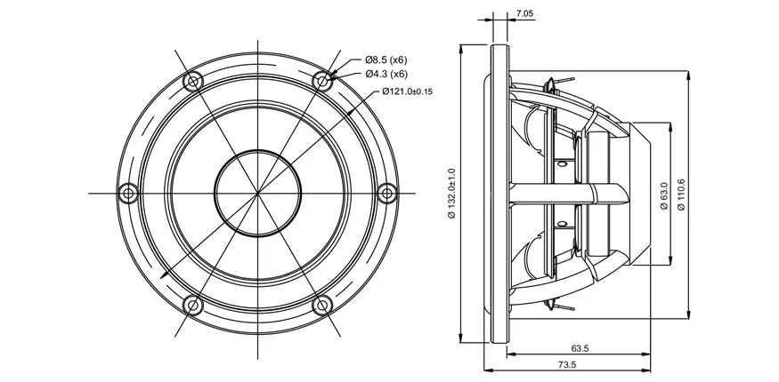 SB Acoustics Satori MR13P-4 Midrange 5" Carta 4 Ohm