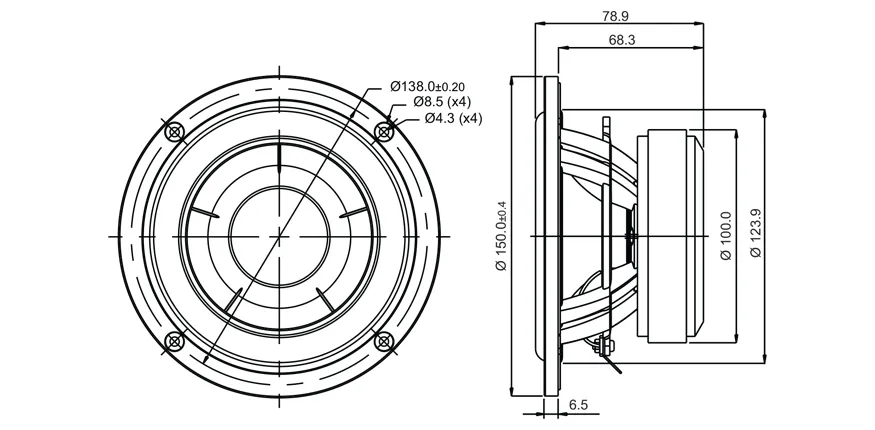 SB Acoustics SB15CAC30-4 altoparlante 5" ceramica 4 Ohm