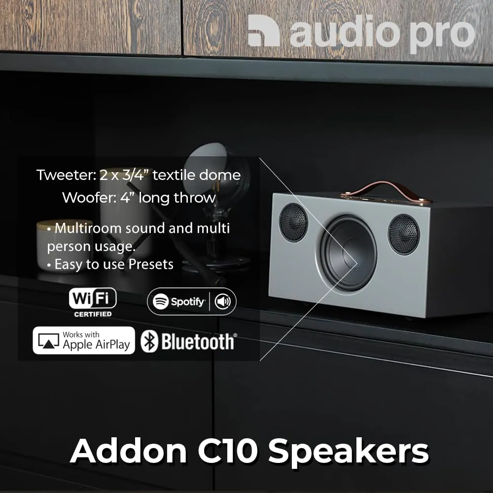 Audio Pro Addon C10 cassa wireless grigia 80W