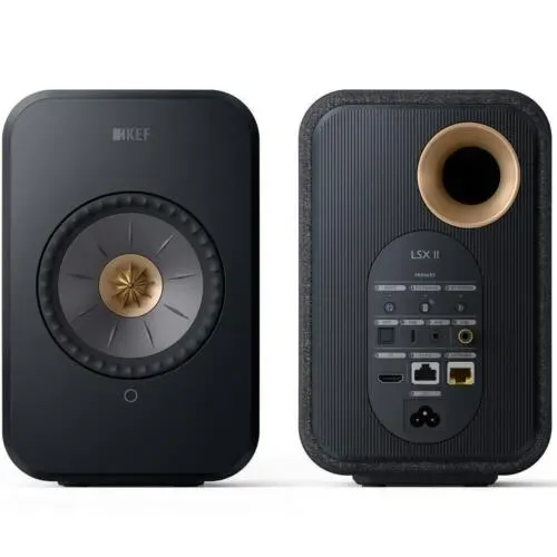 KEF LSX II diffusori wireless neri HDMI-ARC USB-C Uni-Q