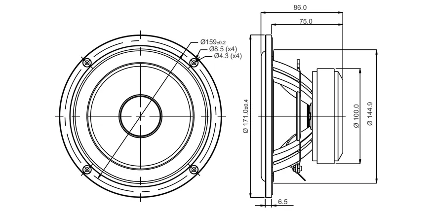 SB Acoustics SB17MFC35-4 woofer polipropilene 17cm 4ohm