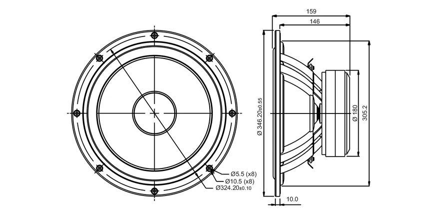 SB Acoustics SB34NRXL75-8 woofer 12" 8 ohm Norex