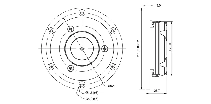SB Acoustics Satori TW29RN-B-8 tweeter tessuto nero