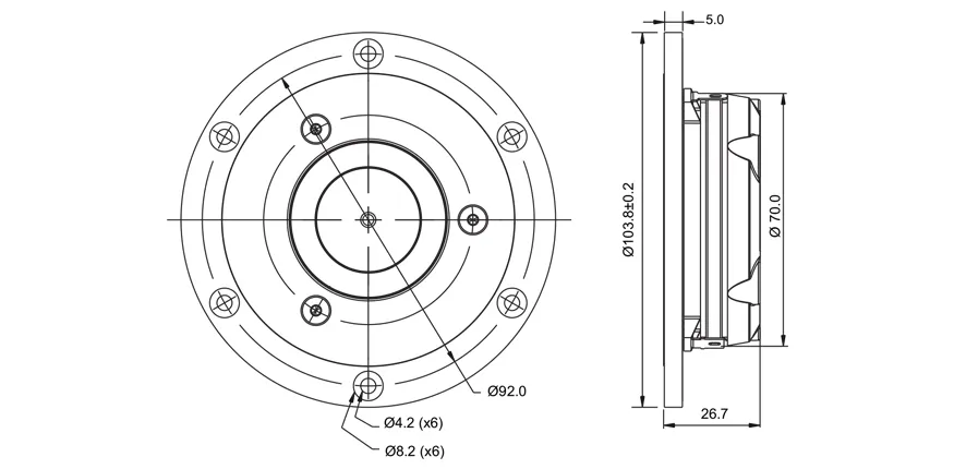 SB Acoustics Satori TW29RN-B tweeter cupola tessuto