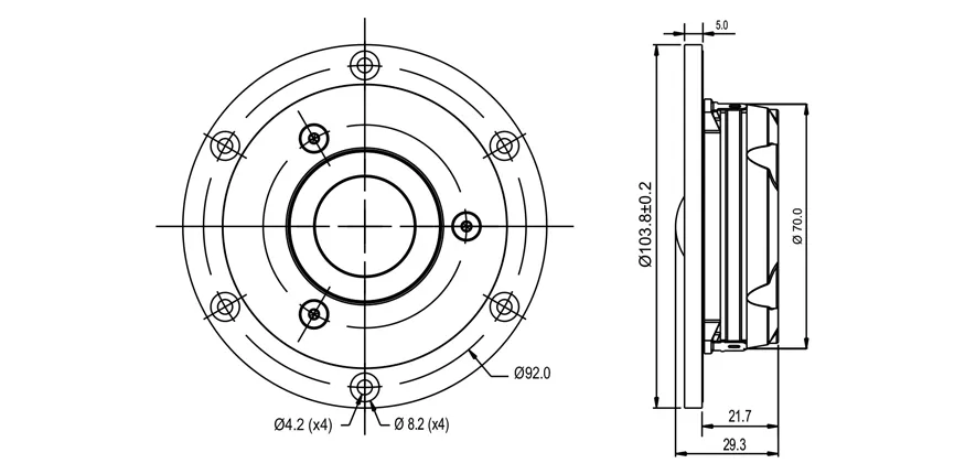 SB Acoustics Satori TW29DN-B tweeter tessuto