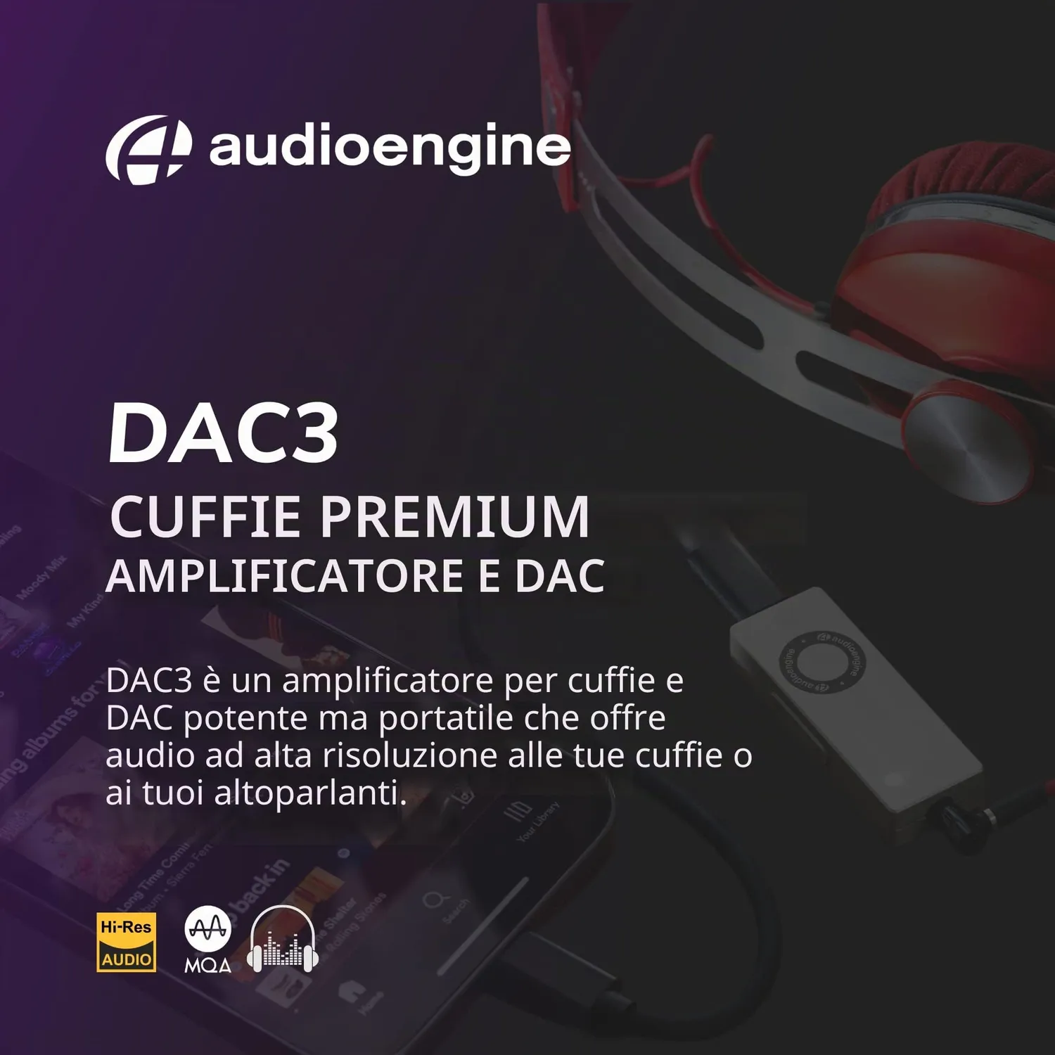 Audioengine DAC3 DAC portatile 32 bit USB-C