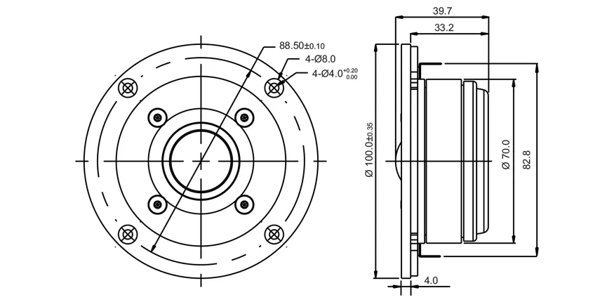 SB Acoustics SB26STAC-C000-4 tweeter a cupola tessuto 4 ohm