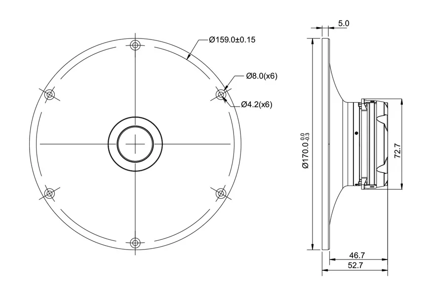SB Acoustics Satori TW29BNWG-8 tweeter berillio guida d'onda 8 ohm