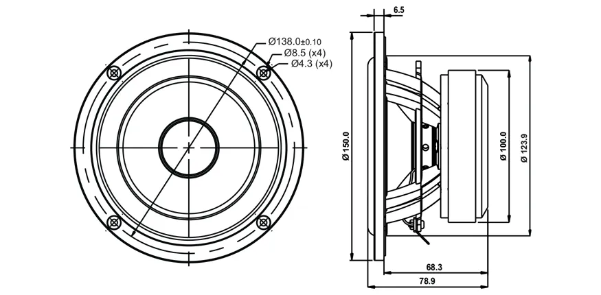 SB Acoustics Norex SB15NRX2C30-8 woofer 5 pollici 8 ohm
