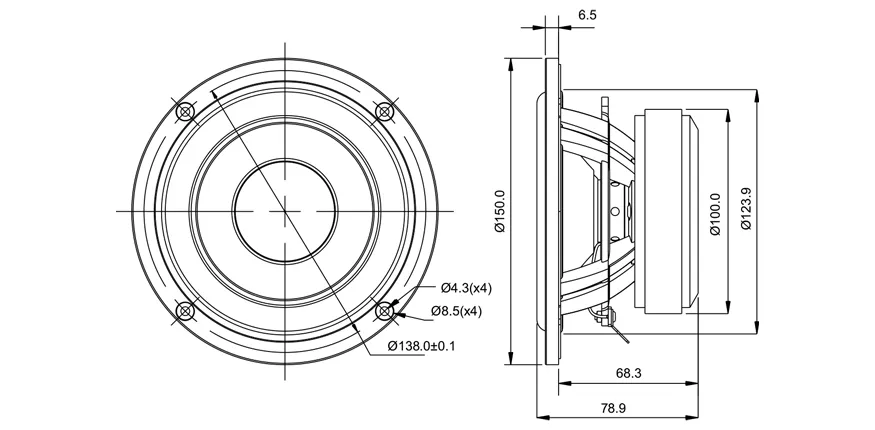 SB Acoustics SB15CRC30-8 woofer carbonio 5 pollici 8 ohm