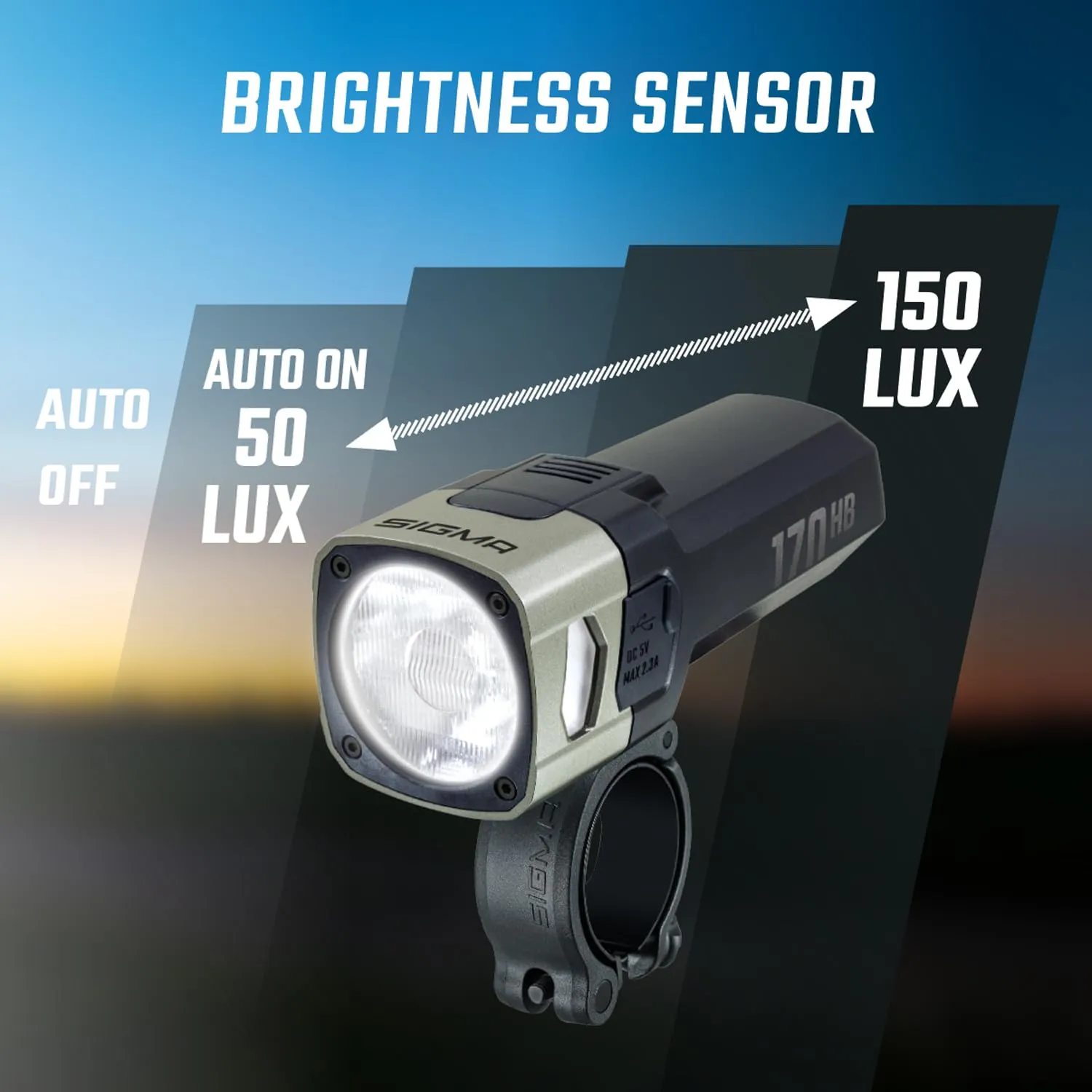 Sigma Aura 170 HB Link luce bici 170 lux