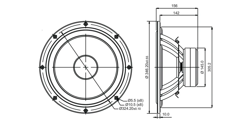 SB Acoustics NRX SB34NRX75-16 woofer 12" 16 ohm