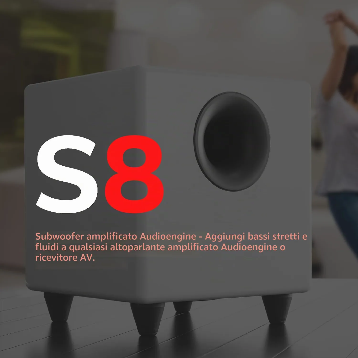 Audioengine S8 subwoofer attivo 8 pollici 250W bianco