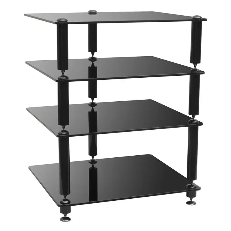 Norstone Bergen 2 mobile Hi-Fi vetro nero 3 ripiani
