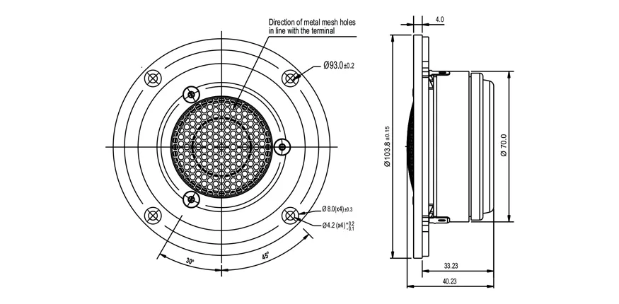 SB Acoustics SB29BAC-C000-4 tweeter cupola berillio