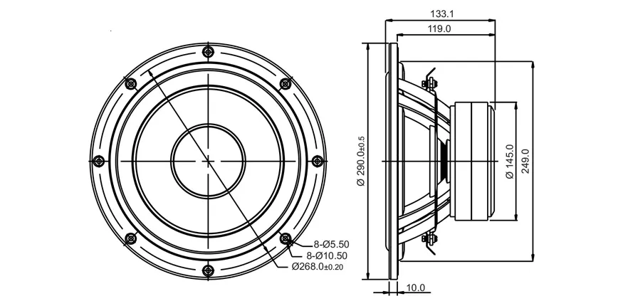 SB Acoustics SB29SWNRX-S75-6 subwoofer 10" Norex