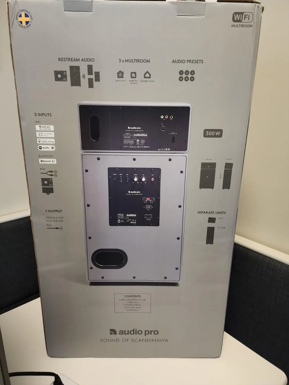Audio Pro Drumfire II Cassa WiFi Bianco Seta Multiroom