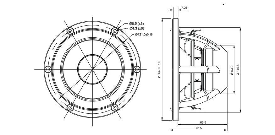 SB Acoustics Satori MR13PNW-8 medio 5" 8 ohm carta