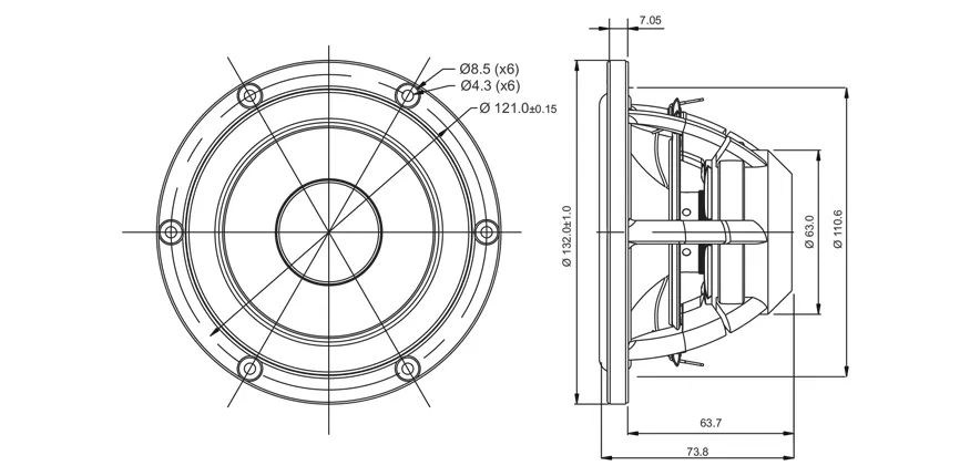 SB Acoustics Satori MW13P-4 midwoofer 5" carta 4 ohm