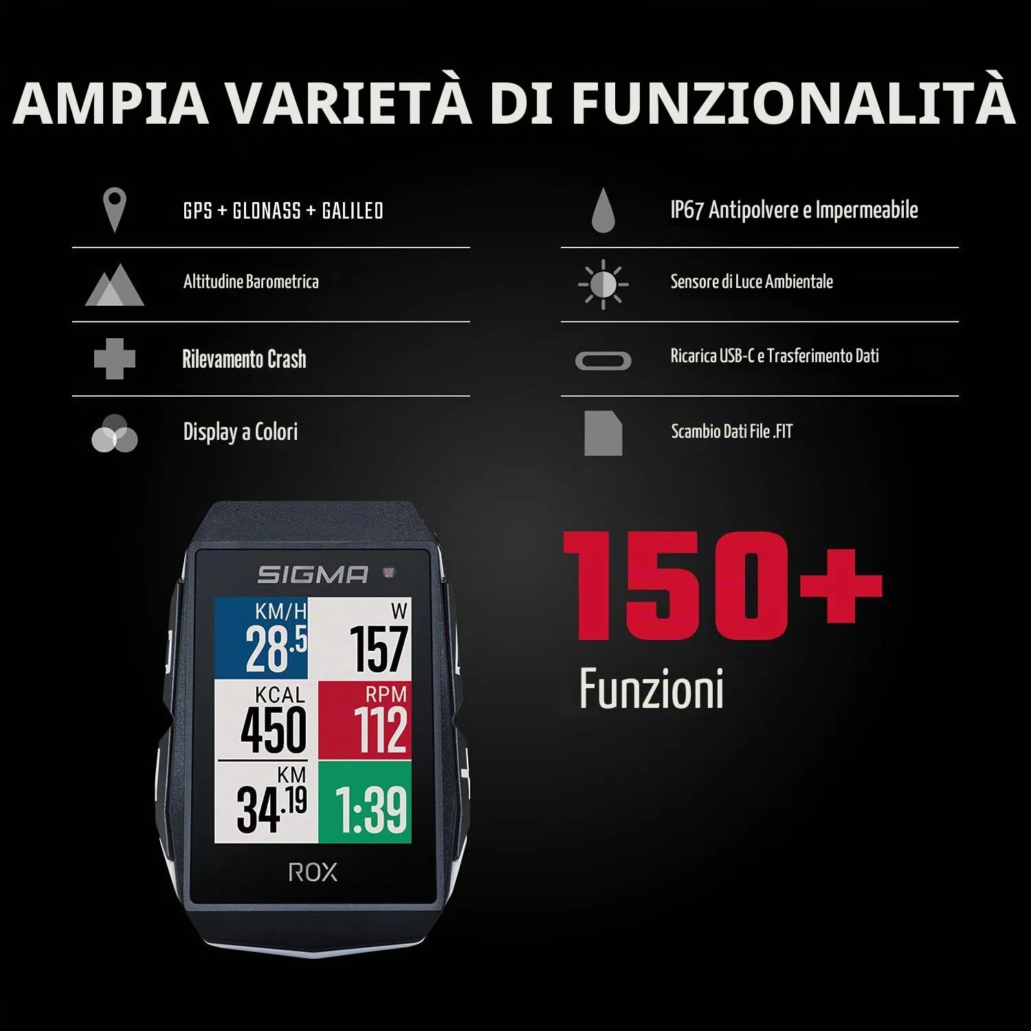 Sigma Sport Rox 11.1 Evo ciclocomputer GPS nero