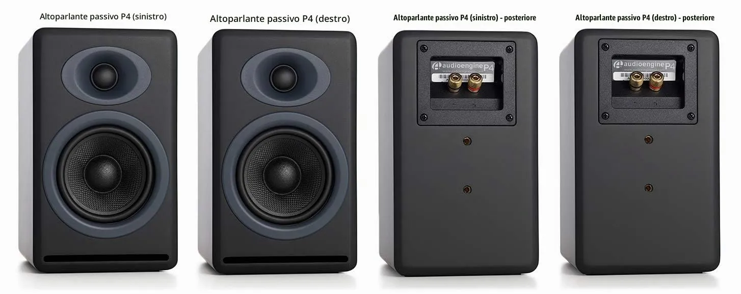Audioengine P4 diffusori passivi bianco coppia da scaffale