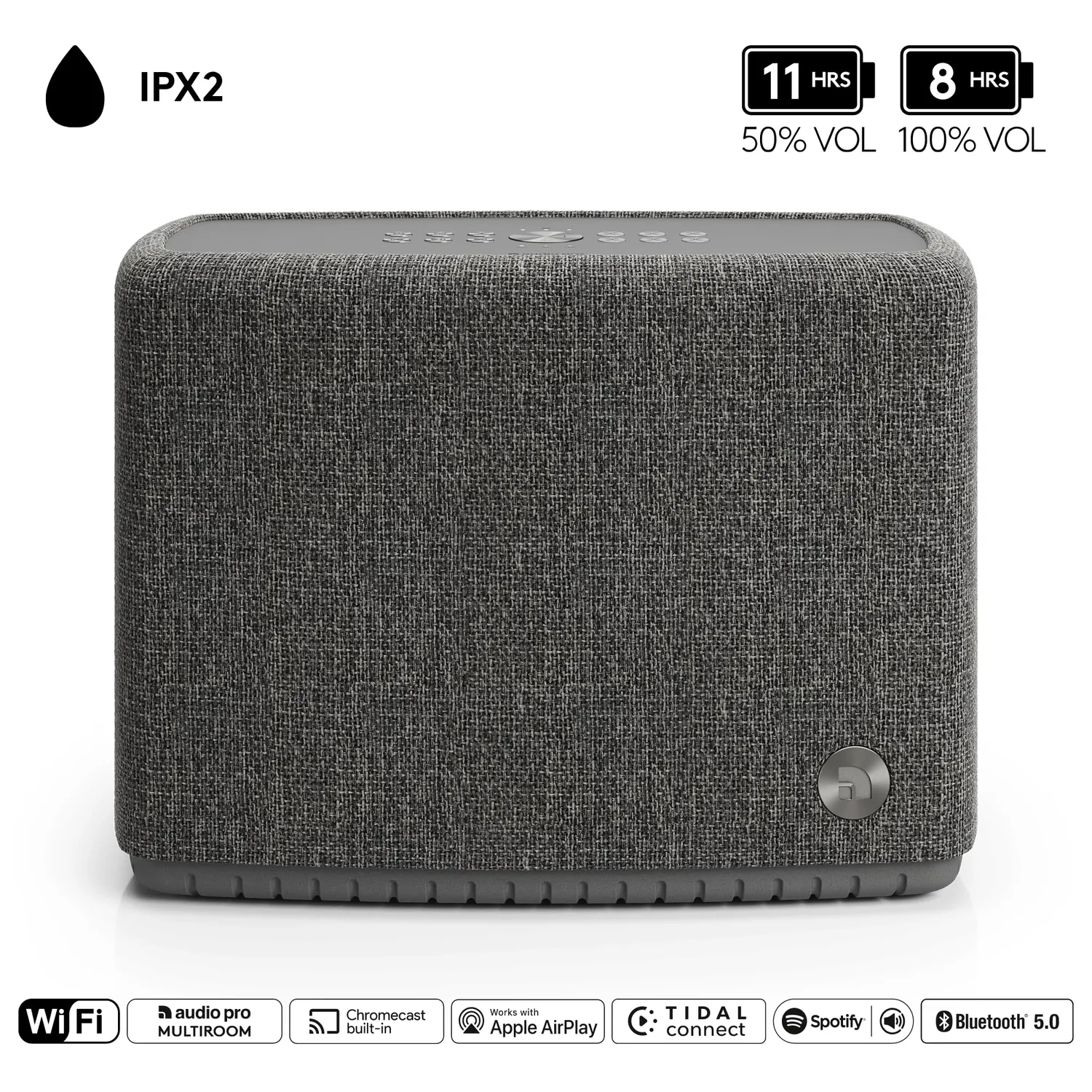 Audio Pro A15 cassa wireless Bluetooth grigio scuro