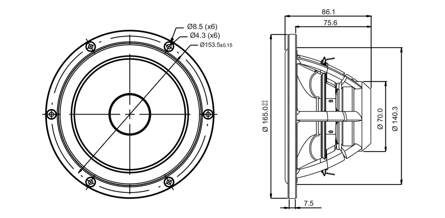SB Acoustics Satori MR16PNW-4 midrange 16 cm 4 ohm