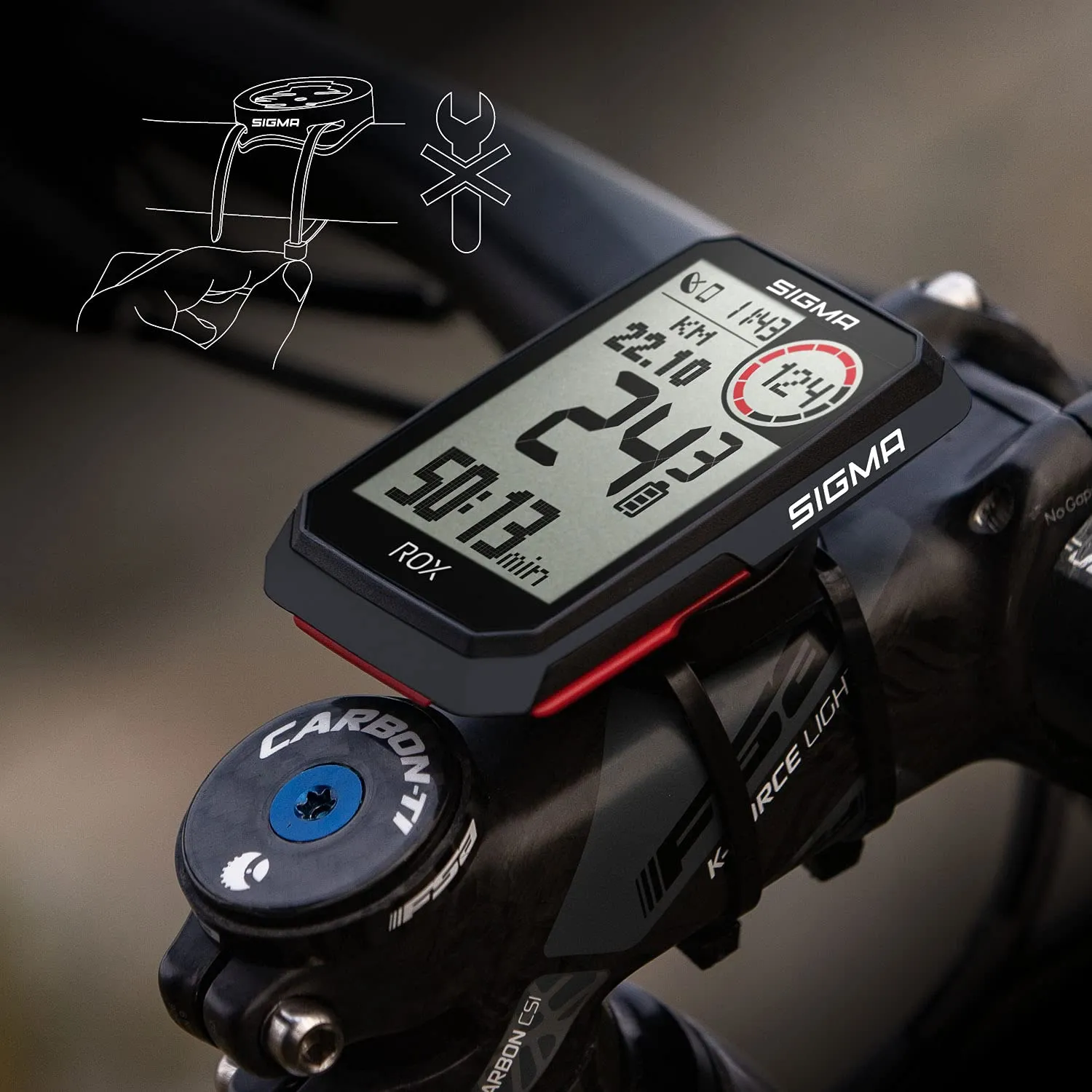 Sigma ROX 4.0 Black ciclocomputer GPS con altimetro