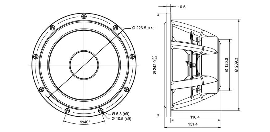 SB Acoustics Satori WO24P-4 woofer 24 cm carta 4 ohm