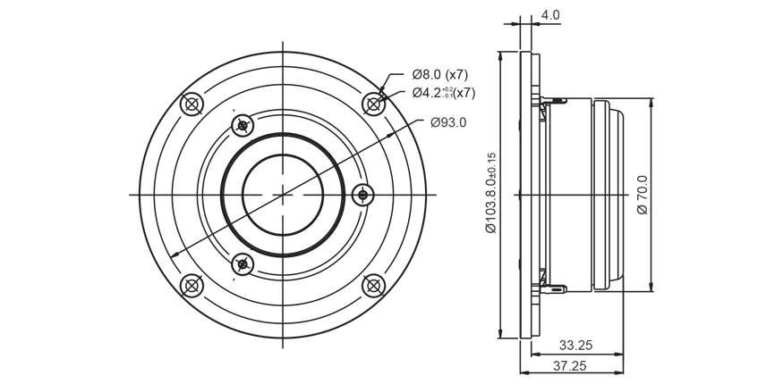 SB Acoustics SB29RDAC-C000-4 tweeter ring tessuto