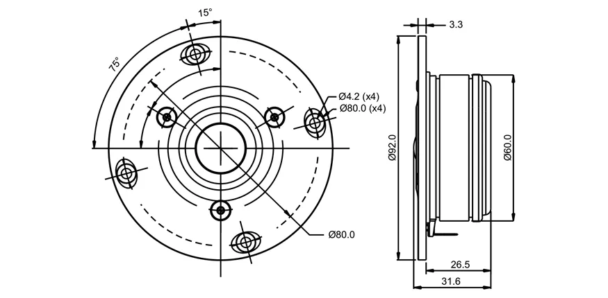 SB Acoustics SB21SDC-C000-4 tweeter cupola tessuto